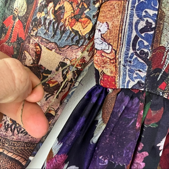 Rare Vintage California Calliope Contrasting Printed Long Dress - Picture 8 of 9